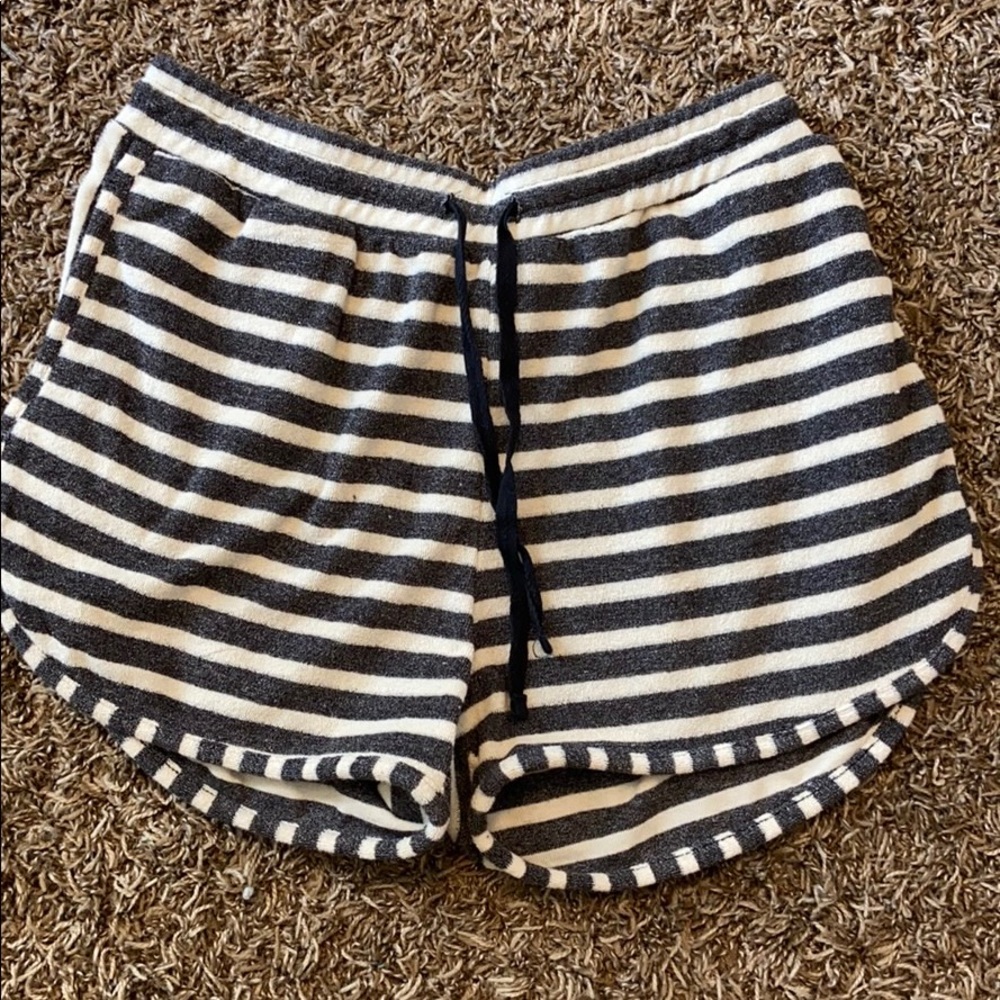 Gray and cream shorts